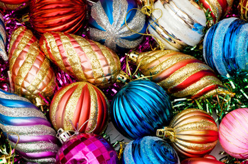 Christmas decorations in festive holiday concept