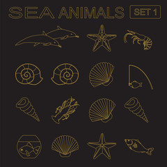 Sea animals icon