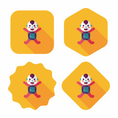 Fototapeta premium Chinese New Year flat icon with long shadow,eps10, Maitreya doll