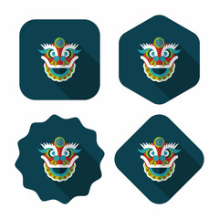 Fototapeta na wymiar Chinese New Year flat icon with long shadow,eps10,The dragon and