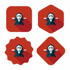 Grim Reaper flat icon with long shadow,eps10