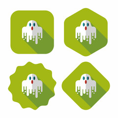 ghost flat icon with long shadow,eps10