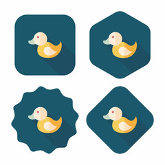 Duck toy flat icon with long shadow,eps 10