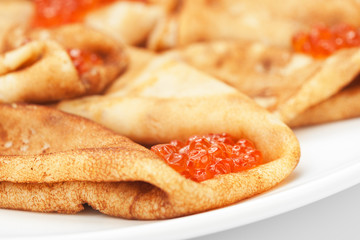 pancakes with caviar