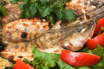 grilled fish with vegetables