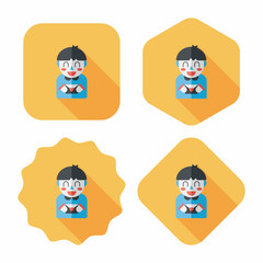 Valentine's day boy flat icon with long shadow,eps10