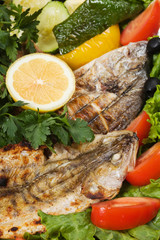 grilled fish with vegetables