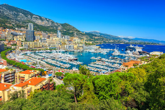 City panorama of Monte Carlo,Monaco,Cote d'Azur,Europe