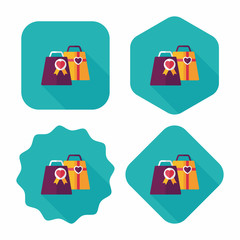 Valentine's Day present flat icon with long shadow,eps10