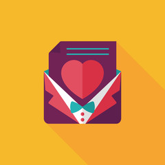 wedding invitation flat icon with long shadow,eps10