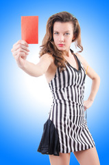 Woman judge isolated on the white