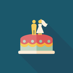 wedding cake flat icon with long shadow,eps10