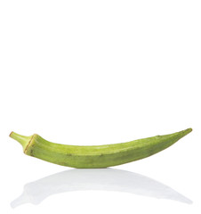 Okra or ladies' fingers vegetables over white background