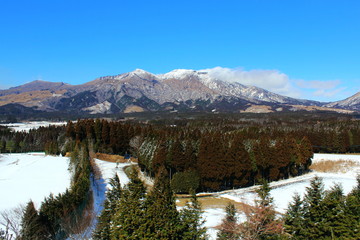 冬の阿蘇五岳