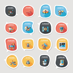 Space speech bubble flat design background set, eps10