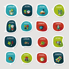 Space speech bubble flat design background set, eps10