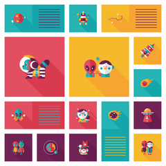 Space ui flat design background set, eps10