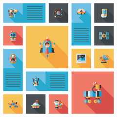 Space ui flat design background set, eps10