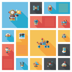 Space ui flat design background set, eps10