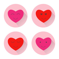 Heart smile face icon. Design color illustration