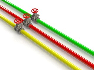 3d pipelines on white background