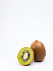 kiwis isolated on white background with copyspace above
