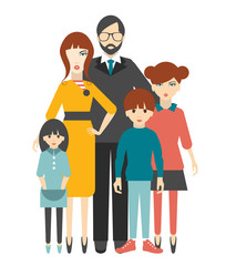Family. Flat people group.