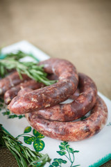 home hepatic raw sausage with rosemary