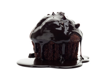 Chocolate muffin isolated