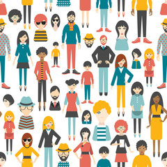 People pattern. Flat figures.
