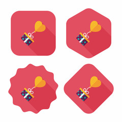 wedding gift flat icon with long shadow,eps10