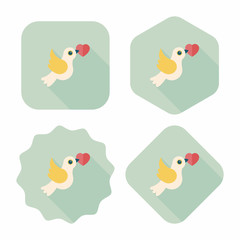 wedding bird flat icon with long shadow,eps10