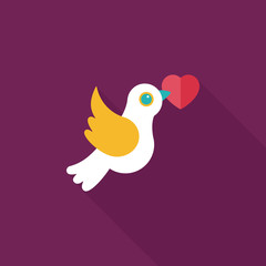 wedding bird flat icon with long shadow,eps10