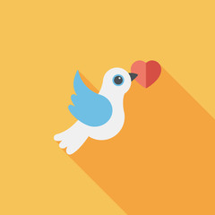 wedding bird flat icon with long shadow,eps10