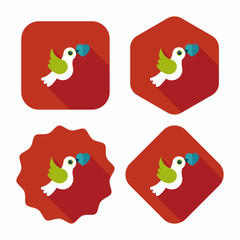 wedding bird flat icon with long shadow,eps10