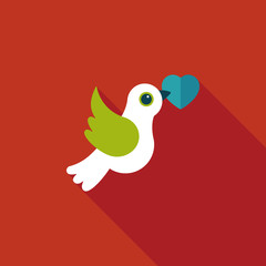 wedding bird flat icon with long shadow,eps10