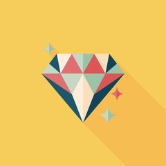 Propose diamond ring flat icon with long shadow,eps10