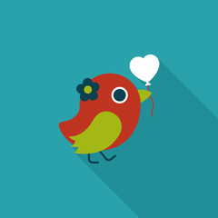 wedding bird flat icon with long shadow,eps10