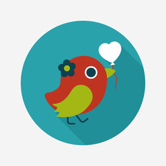 wedding bird flat icon with long shadow,eps10