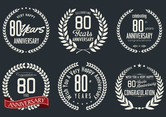 Anniversary laurel wreath design, 80 years