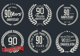 Anniversary laurel wreath design, 90 years