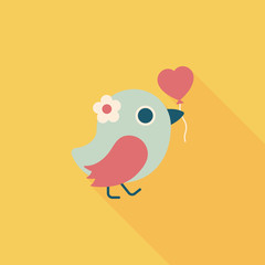 wedding bird flat icon with long shadow,eps10