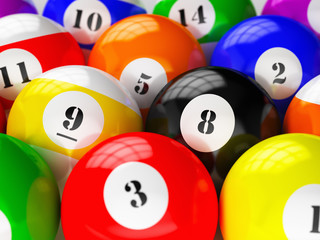 Set of billiard pool balls