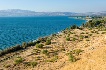 Fototapeta na wymiar East coast of the Sea of Galilee