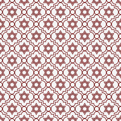 Red and White Star of David Repeat Pattern Background