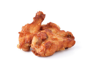 Fried chicken on white background