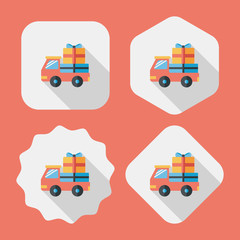 shopping freight transport flat icon with long shadow,eps10