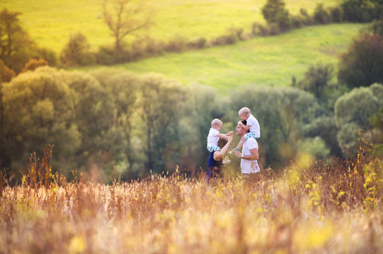 Family Enjoying Life Together Outside