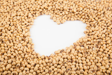 Soybeans with heart shape