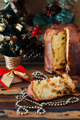 Panettone - sweet bread loaf traditional for Christmas and  New